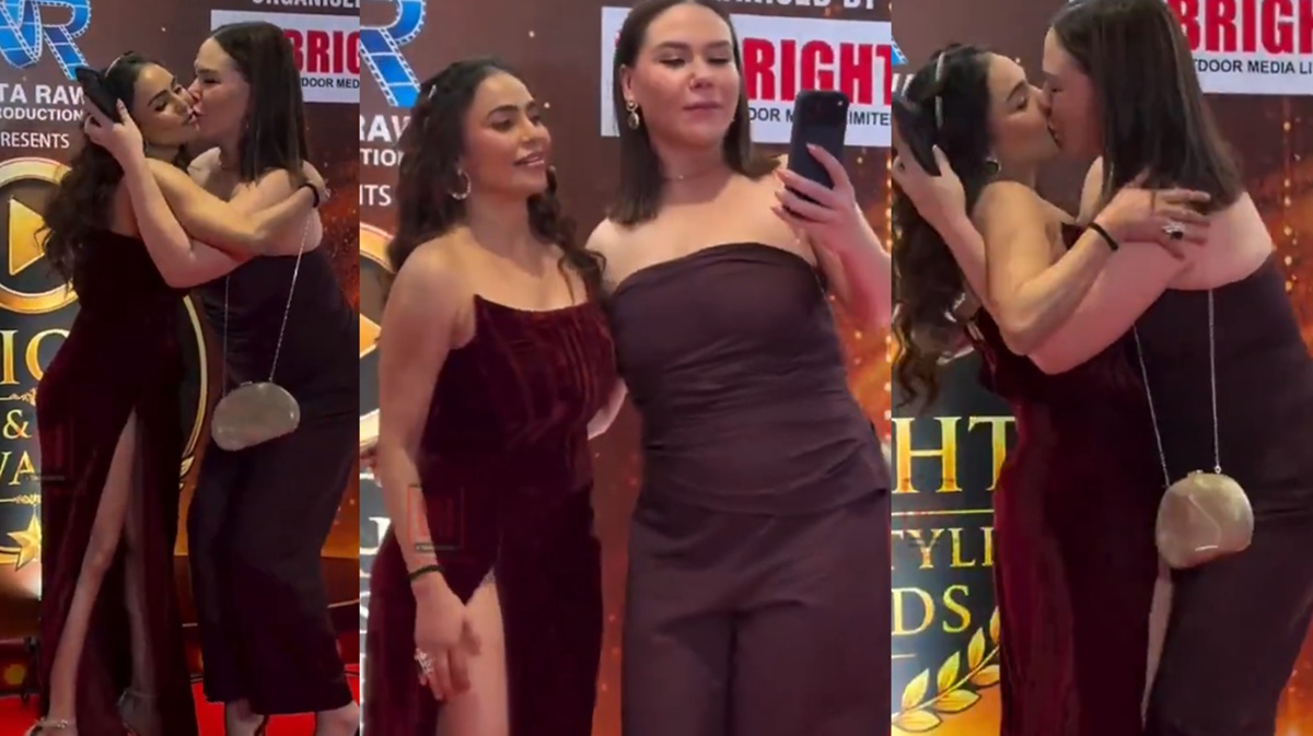 Nikita Rawal lesbian kiss in front of paps